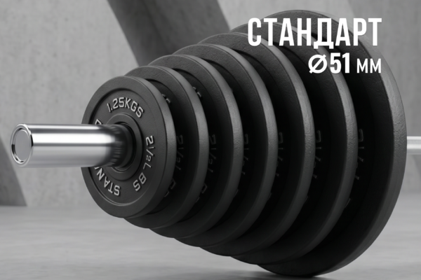 Диск 51 мм. чугунный окрашенный 10 кг, VictoryFit VF-SC511000