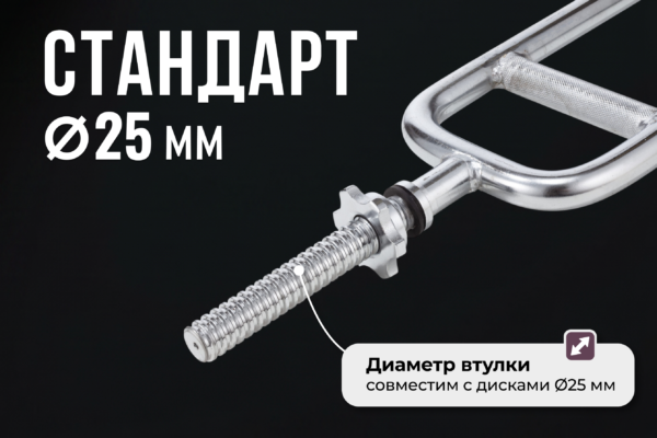 Гриф для трицепса 25 мм. с параллельным хватом (под гайку)  VictoryFit VF-S2588