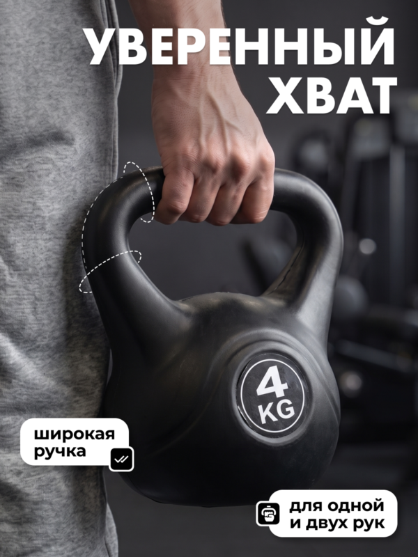 Гиря пластиковая 4 кг. VictoryFit VF-KP040