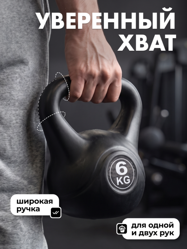 Гиря пластиковая 6 кг. VictoryFit VF-KP060